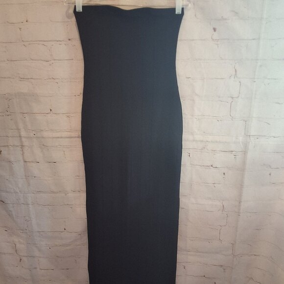 Kikiriki Black Polyester Strapless Tube Midi Dress - Picture 1 of 8